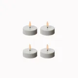 441 Adilina 4x LED Maxi Teelichter Kunststoff 3D Flamme D: 5,8cm weiß 4er Set