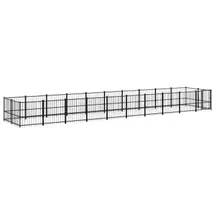 vidaXL Hundezwinger 18,77 m2 Stahl Schwarz