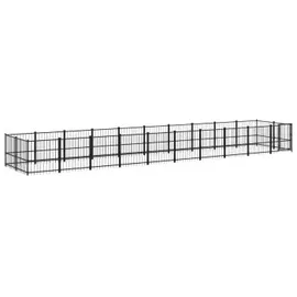 vidaXL Hundezwinger 18,77 m2 Stahl Schwarz