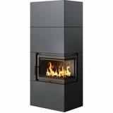 Kratki Kaminofen Simple 8 - 2-seitig rechts | Bausatz schwarz | 8 kW