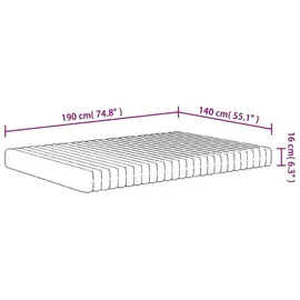 vidaXL Matratze 140 x 190 cm H2 Polyester
