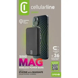 Cellular Line Cellularline Wireless Powerbank MAG 5000 mAh Schwarz
