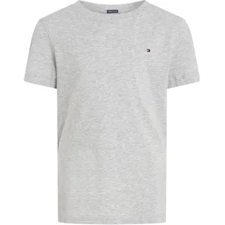 Tommy Hilfiger Jungen T-Shirt Kurzarm Rundhalsausschnitt, Grau (Grey Heather), 8 Jahre