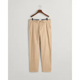 GANT Chinohose "REGULAR TWILL CHINOS", Herren, Gr. 31, Länge 34, grün (schwarz khaki), Twill, Obermaterial: 98% Baumwolle, 2% Elasthan, regular fit knöchellang, Hosen Chinohose, Regumit gefütterten Seitentaschen