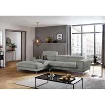 W.Schillig Eckcouch Mikrofaser 3-Sitzer Grau