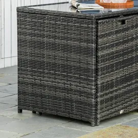 Outsunny 5tlg. Polyrattan Gartenmöbel Rattan Essgruppe Gartenset Grau