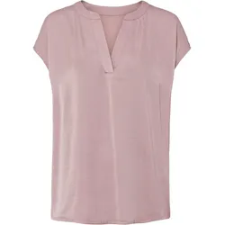 bonprix Lockere Satin-Kurzarmbluse mit überschnittenen Schultern, rosa, 40, Satin