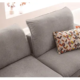 W.Schillig Ecksofa "enjoy&MORE, Designsofa, elegant und bequem, L-Form", grau (stone r66), B:294cm H:87cm T:185cm, Chenille-Flachgewebe R66 (85% Polyester, 15% Nylon);Longlife Xtra-Leder Z59: Glattleder mit modischer Prägung.