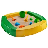 Buri - Premium Sandkasten Aus Kunststoff In Verschiedenen Farben 150 X 150 X 20 Cm - Gelb/grün