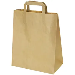 250x GASTRO Papiertragetaschen 32 x 26 x 14 cm mit EAN-Code braun