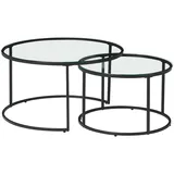 [en.casa] Couchtisch 2er Set Kokkola Klarglas