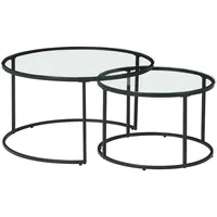 [en.casa] Couchtisch 2er Set Kokkola Klarglas