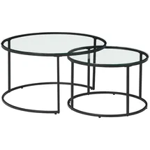 [en.casa] Couchtisch 2er Set Kokkola Klarglas