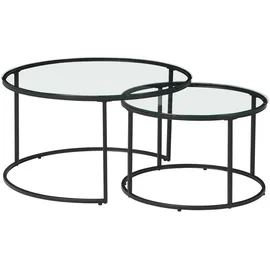 [en.casa] Couchtisch 2er Set Kokkola Klarglas