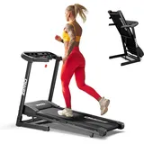 Zipro Laufband für das Heimtraining, bis zu 130 kg, einstellbar bis 12 km/h, Laufband für Zuhause Klappbar mit Steigung, SportRun – Schwarz