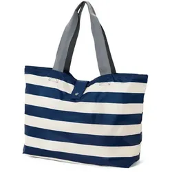 Tchibo - Faltbare Strandtasche - Dunkelblau/Gestreift - blau