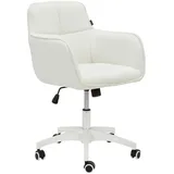 Livetastic Drehstuhl, Creme, Weiß, Kunststoff, Textil, Füllung: Schaumstoff, Drehkreuz, 60x80-90x62 cm, Sitzfläche 360° drehbar, inklusive Armlehnen, Arbeitszimmer, Bürostühle, Drehstühle