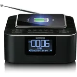 Lenco CR-650BK - DAB+/ FM Radiowecker mit Bluetooth"' und kabelloser Ladefunktion, Schwarz