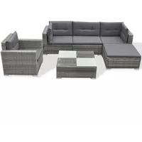 vidaXL Garten-Lounge-Set grau 41879