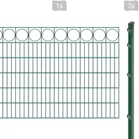 Arvotec Doppelstabmattenzaun »EXCLUSIVE 120 zum Einbetonieren "Ring" mit Zierleiste«, Zaunhöhe 120 cm, Zaunlänge 2 - 60 m 28310616-0 dunkelgrün H/L: 120 cm x 2 m