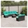vidaXL Gartensofa-Set 10-tlg. Loungesofa schwarz