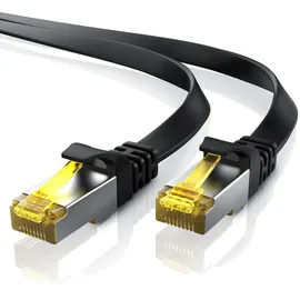 Primewire LAN-Kabel CAT.7, RJ-45 (Ethernet), CAT 7 Flachband U/FTP Gigabit Netzwerkkabel 10 Gbit/s Patchkabel - 10m