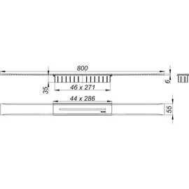 Dallmer CeraFloor Select Duschrinne Edelstahl matt 900 mm