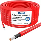 B.E.S.T. Germany Kabel 10mm2 reines Kupfer H1Z2Z2-K PV Solarkabel, (2000 cm), 20m rot