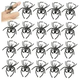 Fopytu Halloween -spinnenringe, 20 Pcs Realistische Gefälschte Spinne Ring Zum Tragen Von Fingern, Streichrequisiten Für Halloween -Party -Tricks Oder Behandlungsdekoration