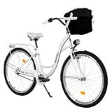 MILORD BIKES Cityrad Milord City Fahrrad Korb Damenfahrrad, 28/26 Zoll, Weiß, 3-Gang, 3 Gang, Nabenschaltung weiß