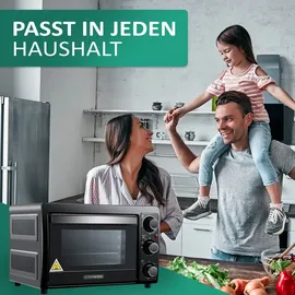 Steinborg Mini Backofen 15 Liter Schwarz