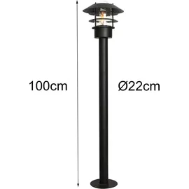 Elstead Lighting Pollerlaterne E27 schwarz IP44 mit Bewegungsmelder