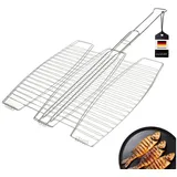 bremermann Grillguthalter 65 x 39,5 cm Edelstahl Silber/Weiß