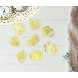 luxuskollektion Citrin Rohsteine Premium Naturstein 4 Stück Set gelb