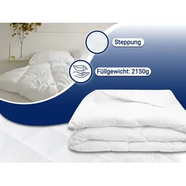 ZOLLNER Ganzjahresbettdecke mit Steppung, 240x220 cm, 2150 g, weiß - Weiß