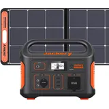 Jackery Solargenerator 500, Tragbare Powerstation mit SolarSaga 100W Solarpanel, 230V/500W mobile Stromversorgung mit LCD Anzeige für Urlaub