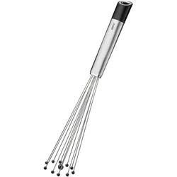 Schneebesen GEFU "Kugel-Schneebesen PRIMELINE", silber, B:4cm H:3cm, Edelstahl, Kunststoff, Schneebesen, Eigenschwingung der Kugeln für schaumiges Ergebnis, hitzebeständig