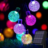 Useber Solar Lichterkette Aussen 50LED Lichterkette Außen/Innen,8 Modi Wasserdicht, Outdoor Lichterkette für Balkon,Garten,Bäume,Hochzeiten,Partys,Terrasse(Bunt)