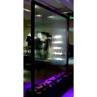 JVmoebel Zimmerbrunnen Trennwand Wasserwand Wände Wasserfall Water Wall Led Wasserwände, Made in Europa weiß