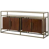 Massivmoebel24 Sideboard Mango 183x46x86 braun lackiert STILMÖBEL #130 - 2 Jahre Gewährleistung - mind. 14 Tage Rückgaberecht - Braun