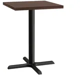 BIG Möbel GmbH Bistrotisch 80x80 cm | Walnuss | Gusseisengestell mit Kreuzfuß