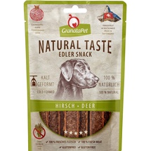 GranataPet Natural Taste Edler Snack Hirsch, Hundeleckerli ohne Getreide & ohne Zuckerzusätze, Belohnung für zwischendurch, schmackhafter Hundesnack, 90 g