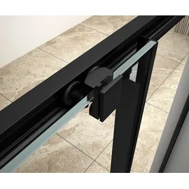 a&n&a aQualine ARLETA BLACK Duschabtrennung Viertelkreis mit Schiebetür 90 x 185 cm schwarz/Klarglas Aqualine-BLS900