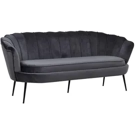 VCM ebuy24 Sofa 3 Personen velour grau.