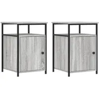 VidaXL Nachttische 2 Stk Grau Sonoma 40x42x60 cm Holzwerkstoff