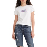 Levis Levi's Damen The Perfect Tee T-Shirt,Poster Logo Bright White,M