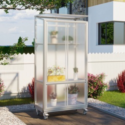Vitavia Balkon- und Anlehn-Gewächshaus "Stad",aluminium eloxiert,