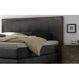 Hasena Boxspringbett Memphis, im Vintagelook, Massivholz-Umrandung, Tonnentaschen-Federkernmatratze