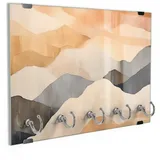 DEQORI Schlüsselbrett 'Pastell-Panorama', (1 St), Schlüsselhalter Schlüssel Haken Schlüsselboard modern Schlüsselleiste beige