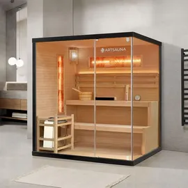 Artsauna Saunakabine Vantaa 175 mit Salzstein - Indoor Sauna für 4 Personen